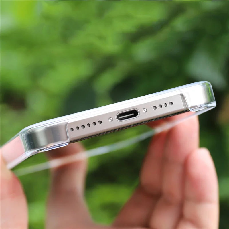 Original Animation Magnetic Case for iPhone 12-16 Pro Max — Transparent Hard PC Cover with MagSafe