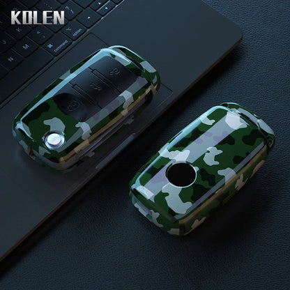 ABS Carbon Fiber Car Key Case Cover for VW, SEAT & Skoda – Fits Polo, Golf, Passat, Beetle, Tiguan, Leon, Altea, Octavia, Kodiaq