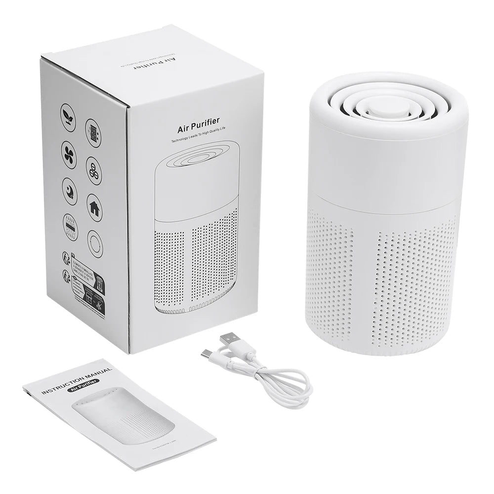 Portable Mini Air Purifier - Desktop HEPA Filter Air Cleaner for Home Office with Fresh Air and Odor Removal