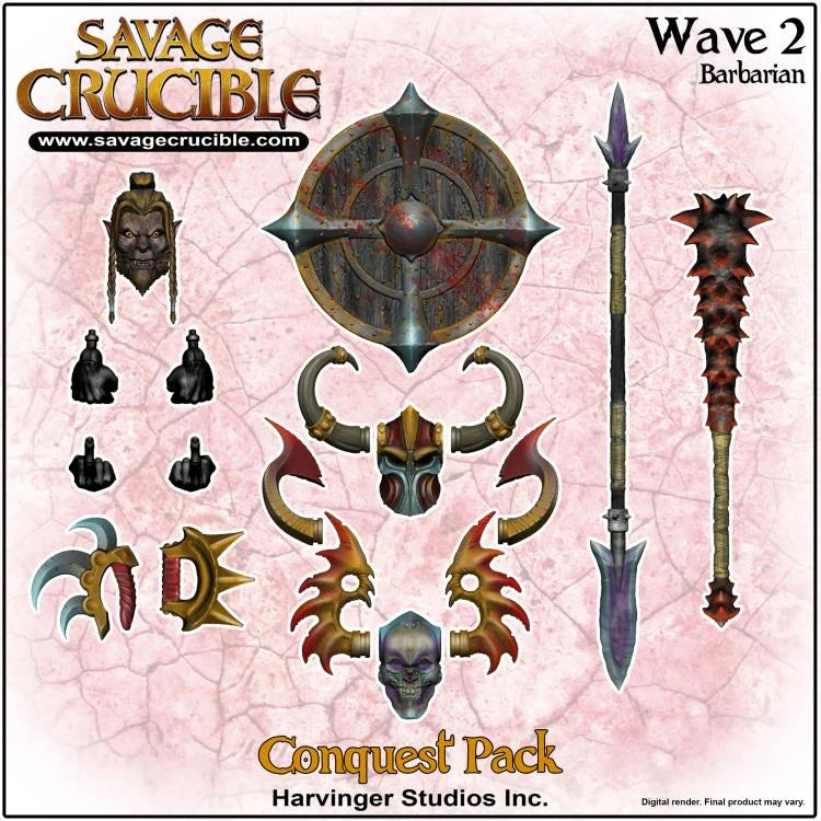 1/12 7-Inch Savage Crucible Action Figure — Harbinger Studios Wave 2 Jaeger Nashom Krieger Whoman Barbarian Anime Collectible Gift