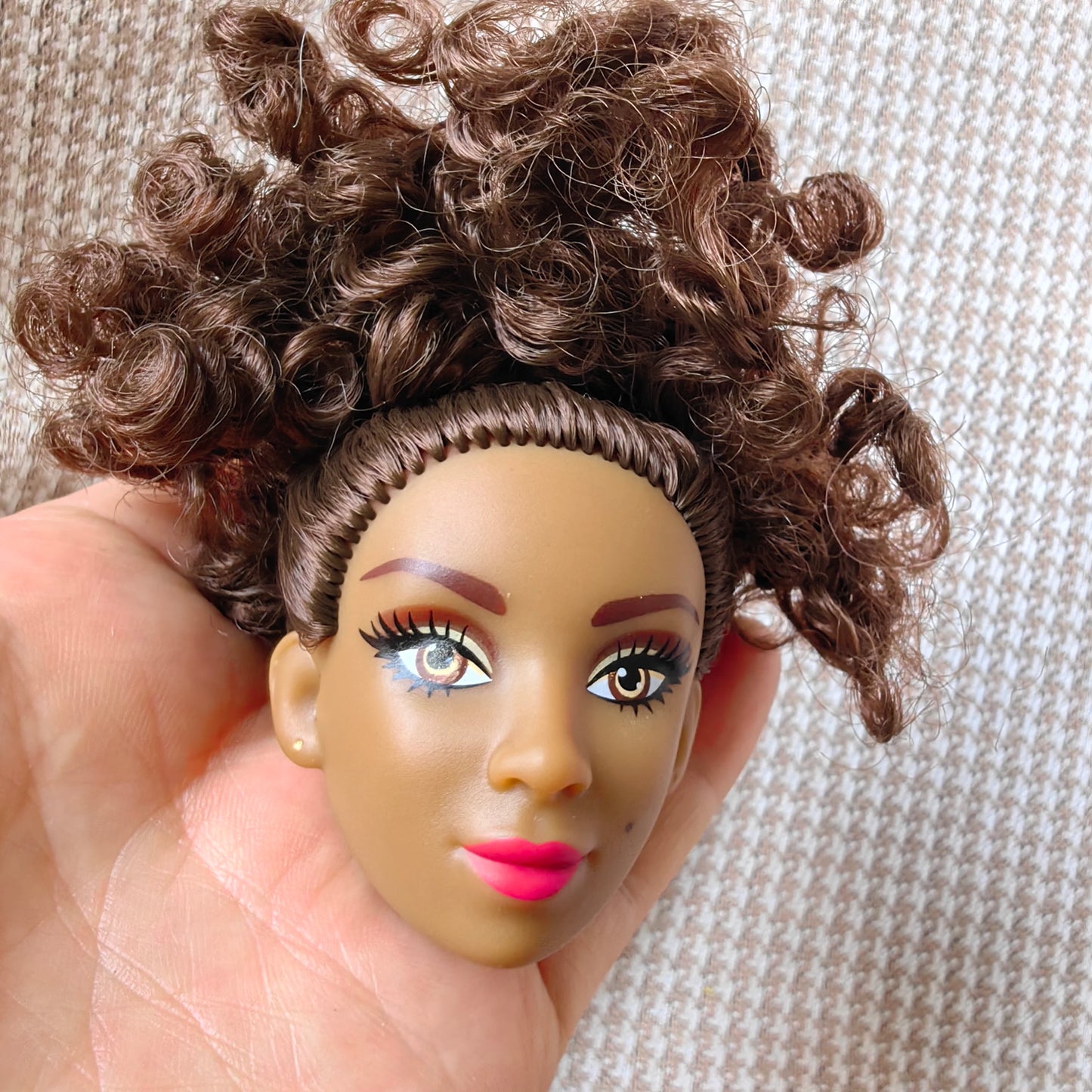 Original 1/6 Doll Supermodel FR Heads — DIY Curly Black Hair Doll Accessories, Limited Edition Collectible Gift