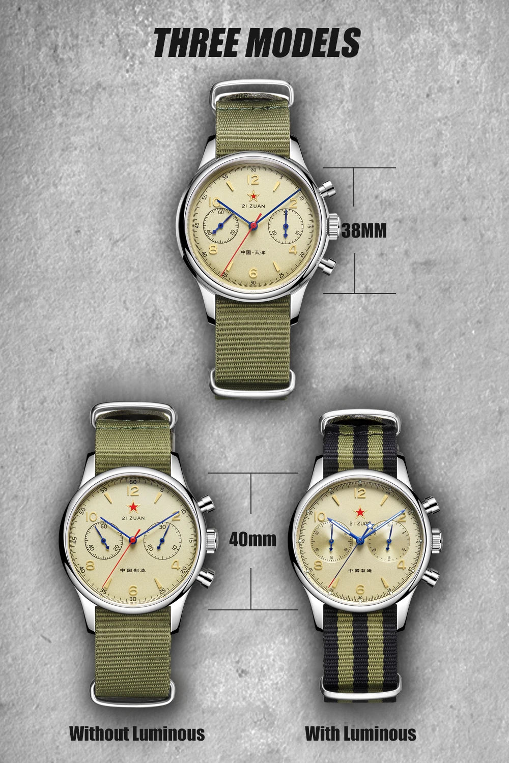 40mm 1963 Pilot Aviation Mechanical Chronograph — Original Seagull ST1901 Movement Men's Sapphire Vintage Watch