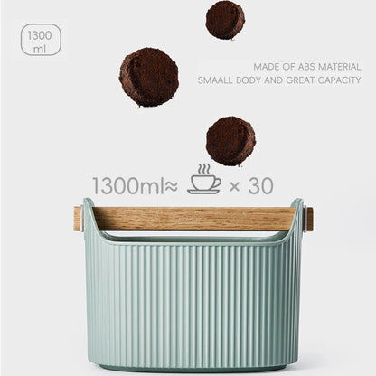 Detachable Grind Dump Bin with Knock Bar – Shock Absorbent Coffee Ground Waste Bin for Bar & Kitchen Espresso Tools