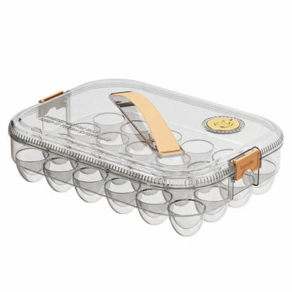 24 Grid Transparent Egg Storage Box - Food Grade Refrigerator Container with Lid for Space Saving Fresh Egg Organization