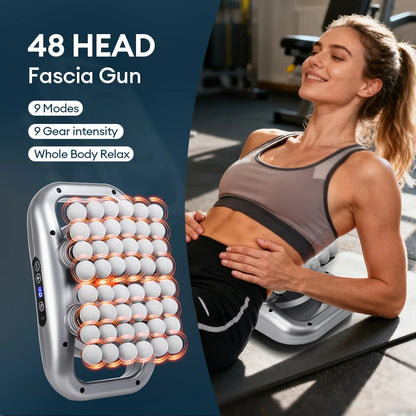 48-Head Body Massage Gun — High-Frequency Vibration Fascia Massager for Neck, Back, Waist, Thigh & Shoulder Muscle Relief