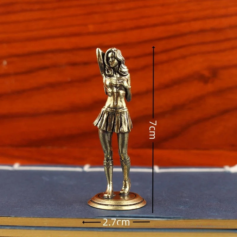 Solid Copper Bikini Woman Figurine Statue – Sexy Beauty Model Collectible Ornament Gift for Men & Home Decor Display