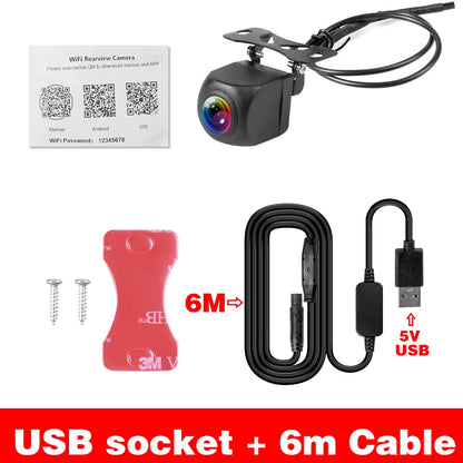 Wireless Car Rear View Camera — HD 170° Waterproof Backup Camera for Android & iOS, 12V/24V