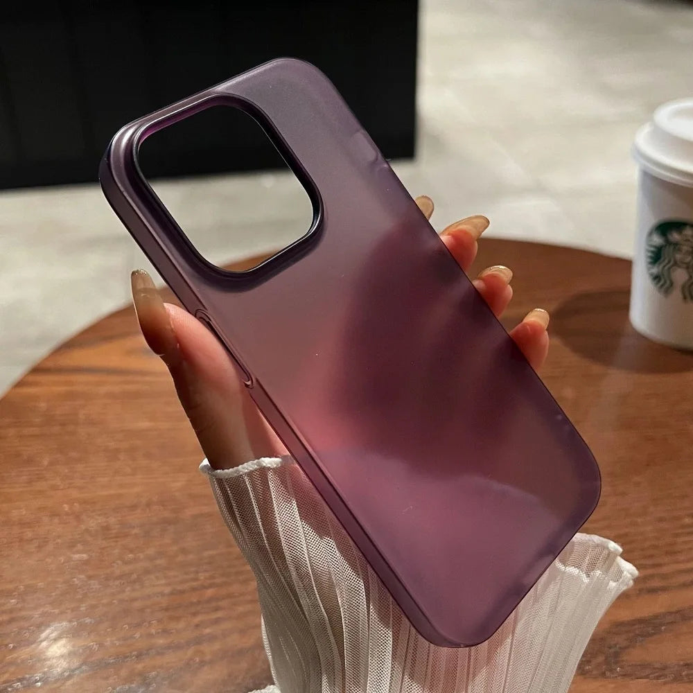 Ultra-Thin Matte iPhone Case - Translucent Hard PC Clear Silky Cover for iPhone 12–17, Plus & Pro Max Models