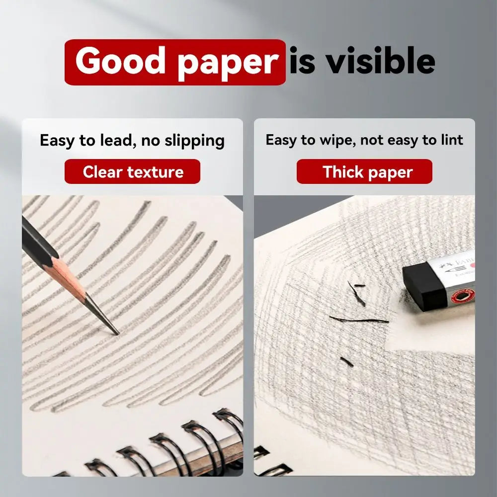 30-Sheet Spiral Sketchbook Drawing Pad - Thick Acid-Free Paper for Sketching & Oil Painting