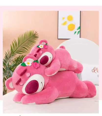 90cm Disney Toy Story Lotso Strawberry Bear Plush Sofa Pillow – Cute Stuffed Toy Gift for Kids & Friends