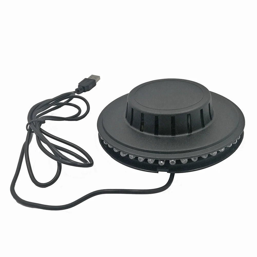 Sound Activated RGB Disco Light - USB Rotating LED Party Stage Light with Music Sync