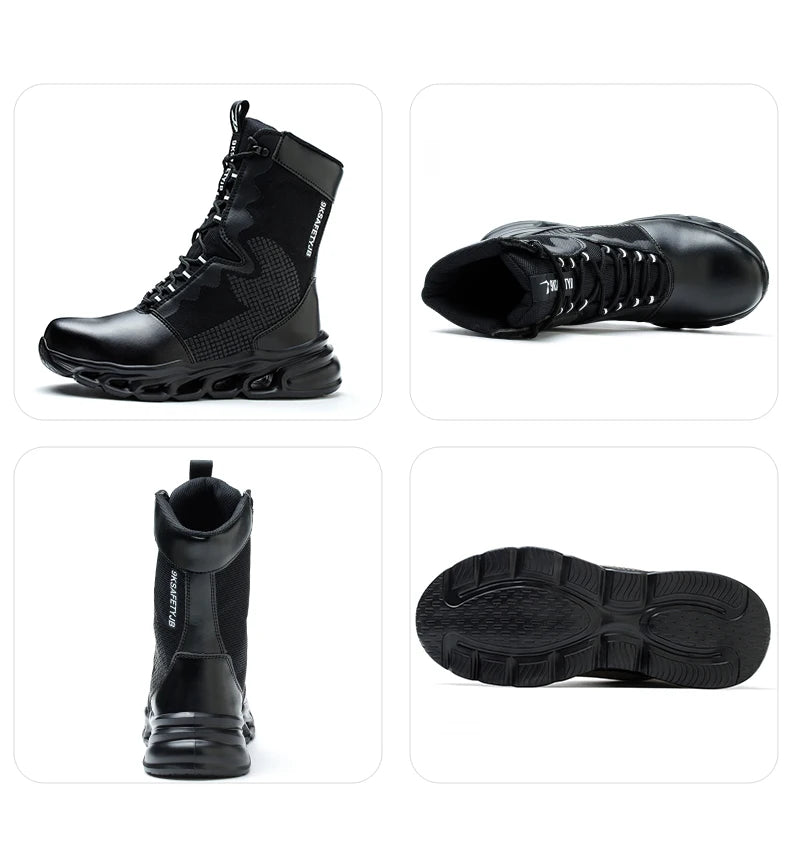 Men's Steel Toe Work Sneakers - Safety Shoes, Puncture-Proof Boots, Indestructible Lightweight Footwear for Security