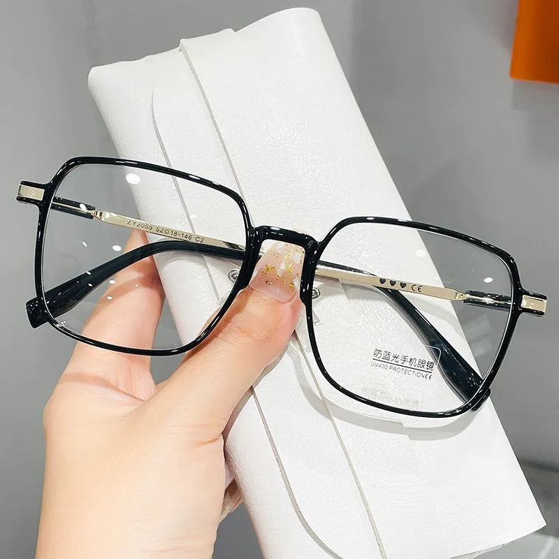 Trendy Reading Glasses for Women — Anti Blue Light Presbyopia Eyewear, High-Definition Transparent Frame, Unisex Eyeglasses