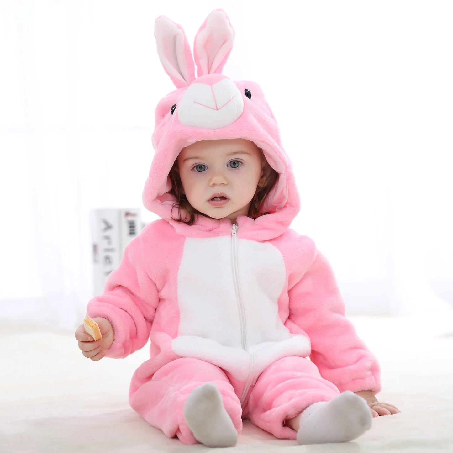 Cartoon Flannel Baby Romper – Unicorn, Rabbit & Dinosaur Pajamas, Cotton Kigurumi Jumpsuit for Boys & Girls