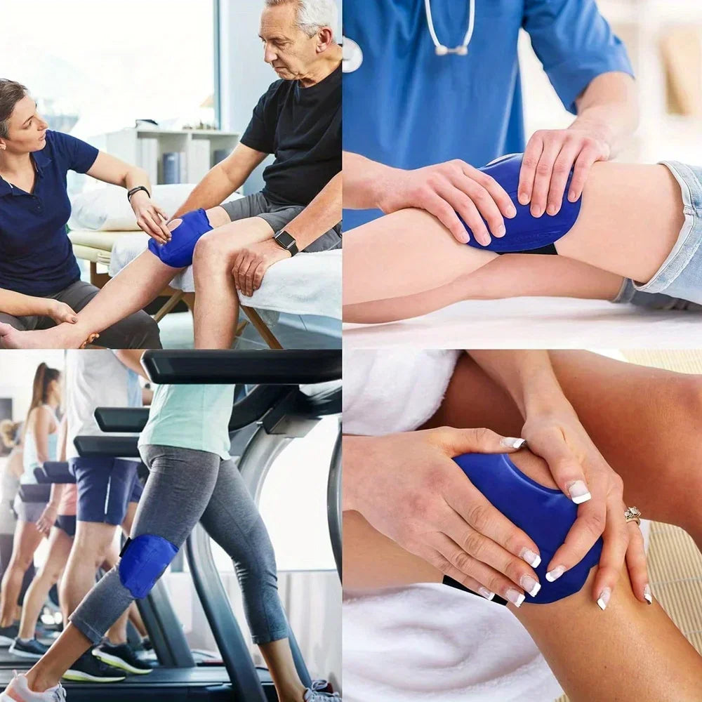 Silver-Purple Cooling Knee Brace — Adjustable Hot & Cold Ice Pack for Knee Pain and Injuries