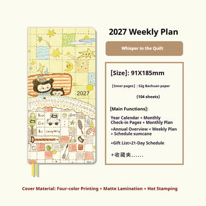 Kinbor 2027 A5/A6 Planner Notebook - Full-Year Daily Journal & Monthly Agenda for Time Management