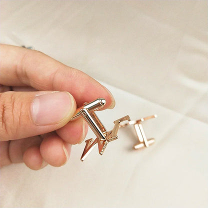 Customized Men's Cufflinks - Personalized Name Letter Stainless Steel Shirt Cuff Button Jewelry Gift