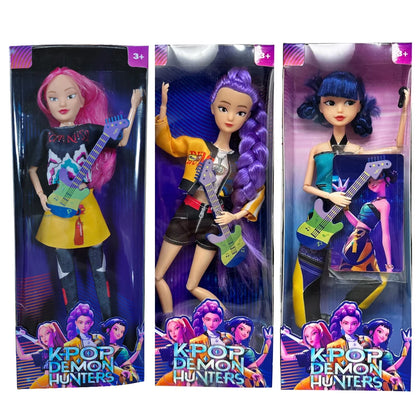 2025 Kpop Demon Hunters Doll Set – Rumi, Mira & Zoey Action Figures for Girls, DIY Plastic Princess Toys