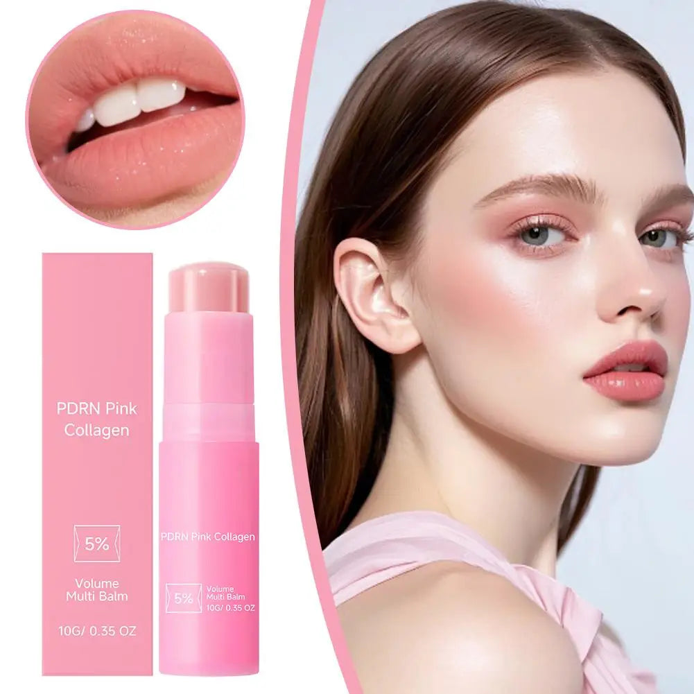 PDRN Pink Collagen Multi Balm Stick - Volufiline Facial, Eye, and Neck Moisturizer for Hydrated, Plump-Looking Skin