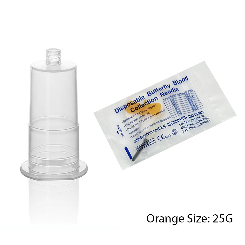 50pcs Disposable Butterfly Blood Collection Needles — Double Wing Type for Pets, Cats & Dogs, Animal Care Supplies