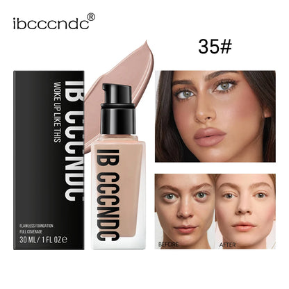 Flawless All-Day Waterproof Concealer & Foundation – 6-Color Full Coverage Moisturizing Makeup for Women