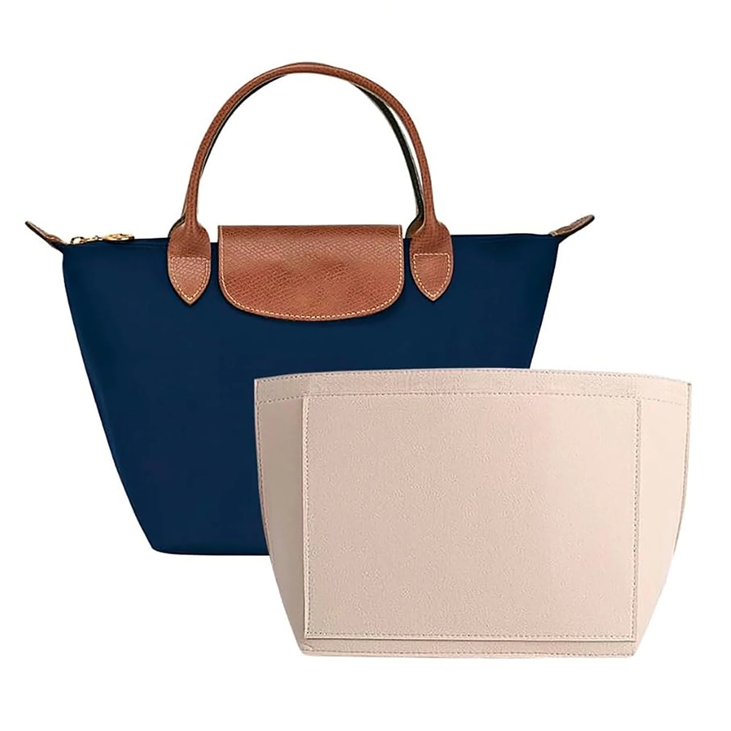 Felt Insert Bag for Longchamp Handbag - Portable Makeup & Purse Organizer Liner for Travel
