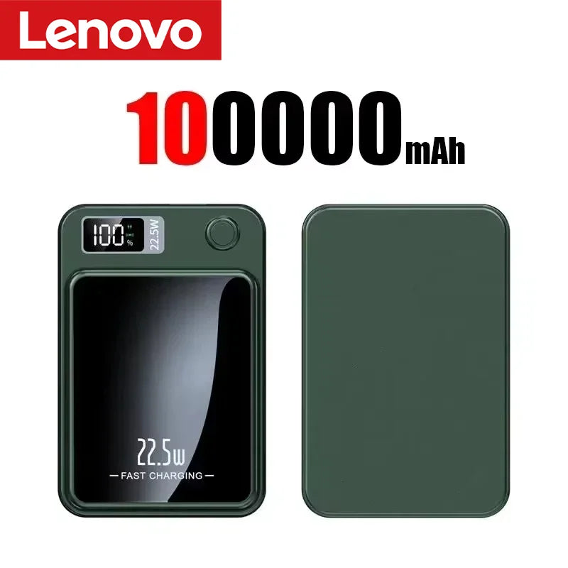 Lenovo 500000mAh Magnetic Power Bank - 22.5W Fast Charging Portable Battery Pack for iPhone & Samsung