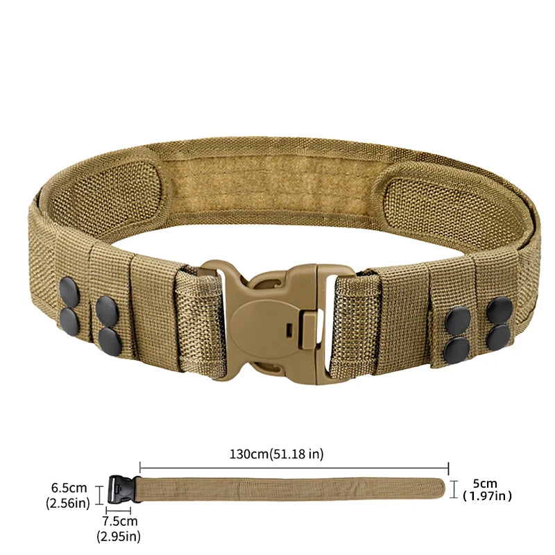 1pc Quick Release Tactical Belt for Men: Army Style Combat Belt for Outdoor Activities and Fishing