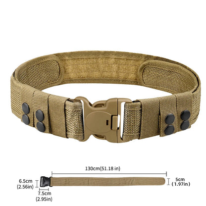 1pc Quick Release Tactical Belt for Men: Army Style Combat Belt for Outdoor Activities and Fishing