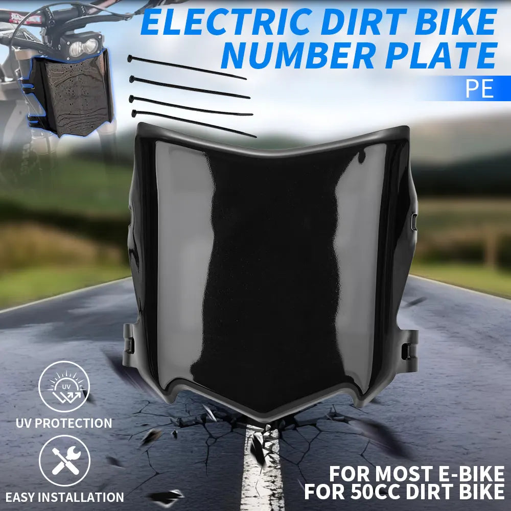 Electric Bike Front License Plate - Motorcycle Number Plate Accessory for Surron Talaria Stark Varg Dirt E-Bikes