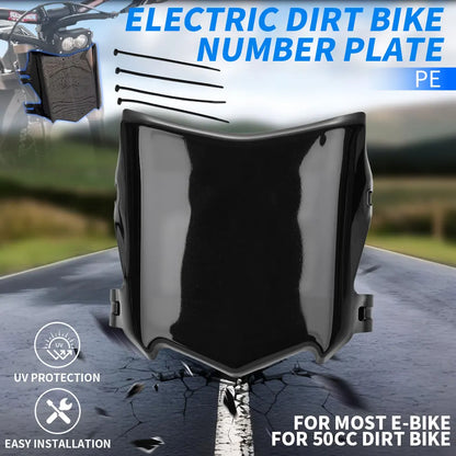 Electric Bike Front License Plate - Motorcycle Number Plate Accessory for Surron Talaria Stark Varg Dirt E-Bikes