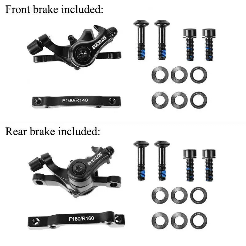 BUCKLOS 160mm Bicycle Disc Brake Caliper – Front/Rear Line Pulling, Aluminum Alloy Mechanical Brakes for MTB
