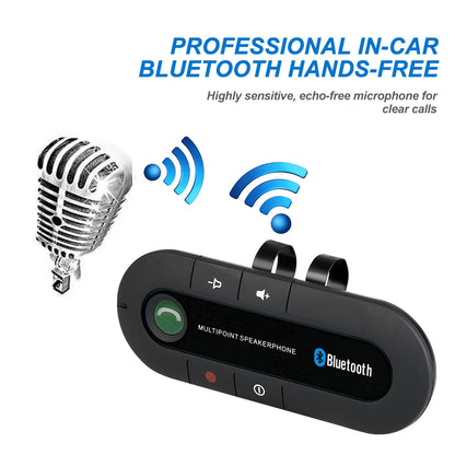 Bluetooth Handsfree Car Kit Speaker with Sun Visor Clip – Wireless Stereo MP3 Audio Receiver & Speakerphone
