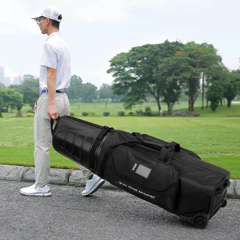 PGM Golf Aviation Bag – Hard Shell Anti-Collision Travel Bag with Roller Skating Belt, Men & Women, HKB014