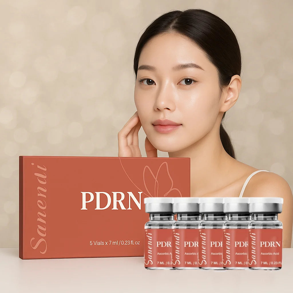 PDRN Salmon DNA Facial Serum - Skin Booster Ampoule & Beauty Salon Care Kit for Glowing Skin
