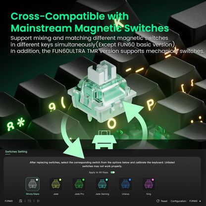 Akko MonsGeek FUN60 60% Mechanical Gaming Keyboard – Magnetic Switch, 8K Rapid Trigger, ARGB HE/TMR Custom Keyboard