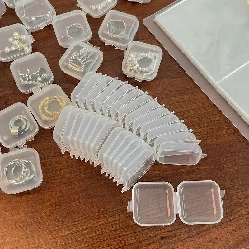 Transparent Mini Square Storage Boxes – Dustproof Plastic Case for Pills, Jewelry, Earrings (Wholesale)