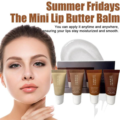 Summer Fridays Mini Lip Gloss Set – Vanilla Beige Moisturizing Lip Balm, Transparent & Smooth Makeup