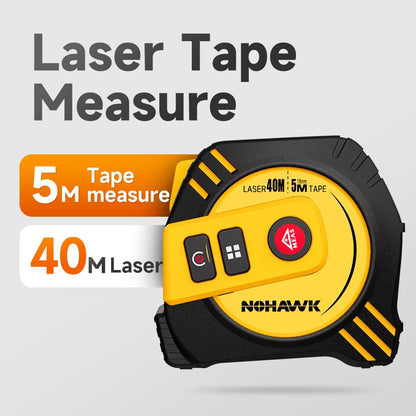 Nohawk 40M/80M Laser Tape Measure – USB Rechargeable Digital Distance Meter with Steel Tape for Precision Measuring Tool