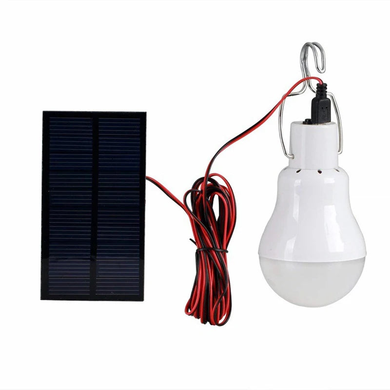 LED Solar Bulb with Hook - Waterproof Outdoor Camping Light, Energy-Saving Garden and Path Lamp