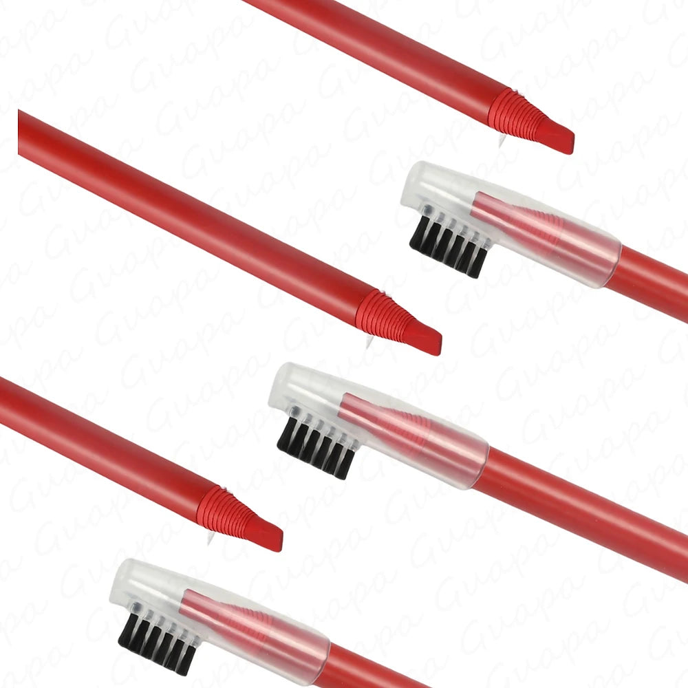 2PCS Professional Microblading Brow & Lip Contour Pens — Waterproof Permanent Tattoo Eyebrow and Red Lip Makeup Tint Pens