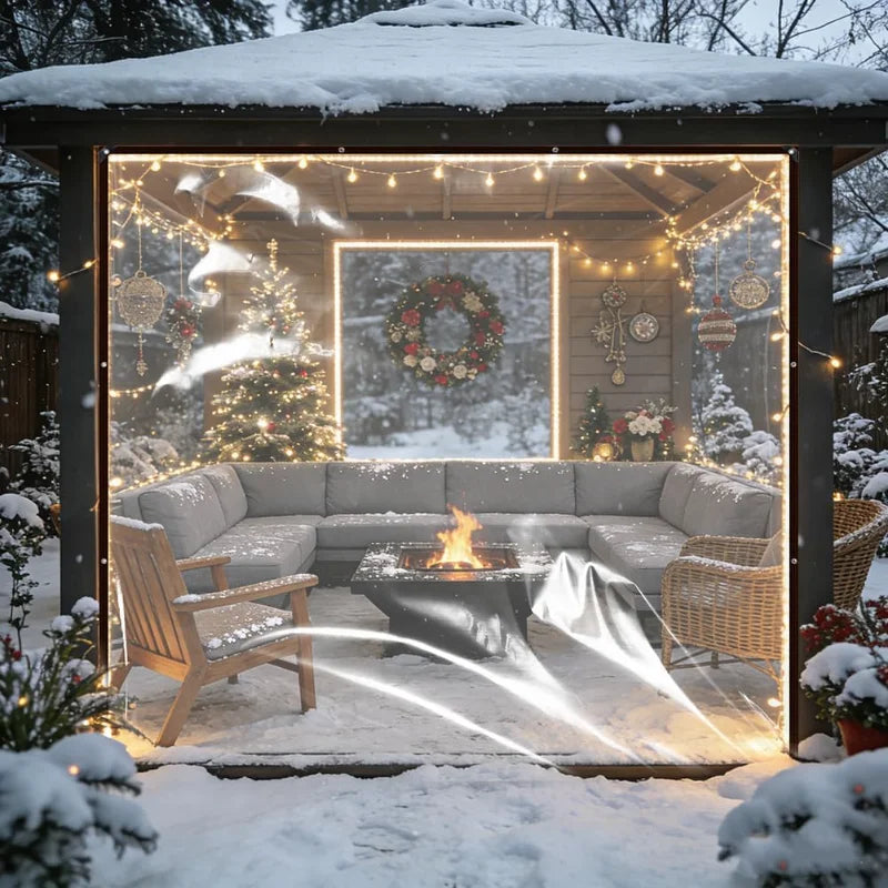 Clear Waterproof Tarp - Transparent Tear-Resistant Poly Cover with Rustproof Grommets for Patio, Garden & Chicken Coop