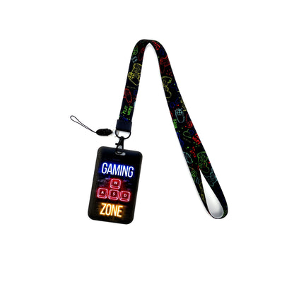Gamer Card Holder Neck Strap Lanyard – Key, ID & Phone Badge Holder with Cool Hanging Rope