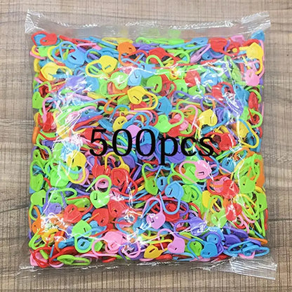 100-1000pcs Mixed Color Plastic Resin Stitch Markers – Small Clip Locking, Crochet, Knitting, and Sewing Tools