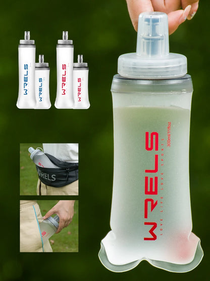 WRELS Folding Soft Water Bottle – Collapsible BPA-Free Sport Flask for Running, Camping & Hiking