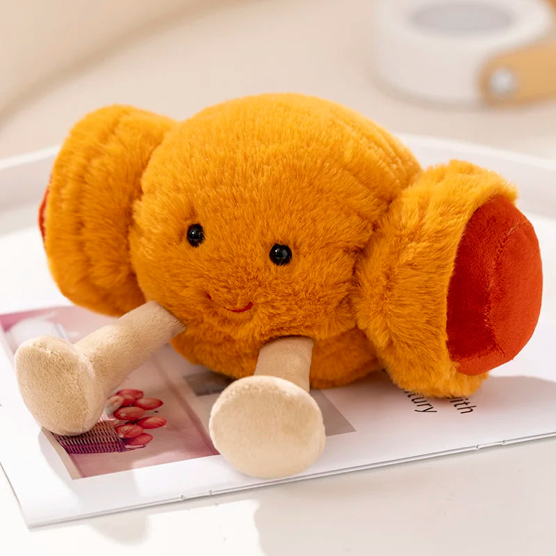 New Cartoon Egg Stuffed Toy – Breakfast Bread & Toast Plush Doll, Fun Pillow for Baby Comfort & Xmas Gifts