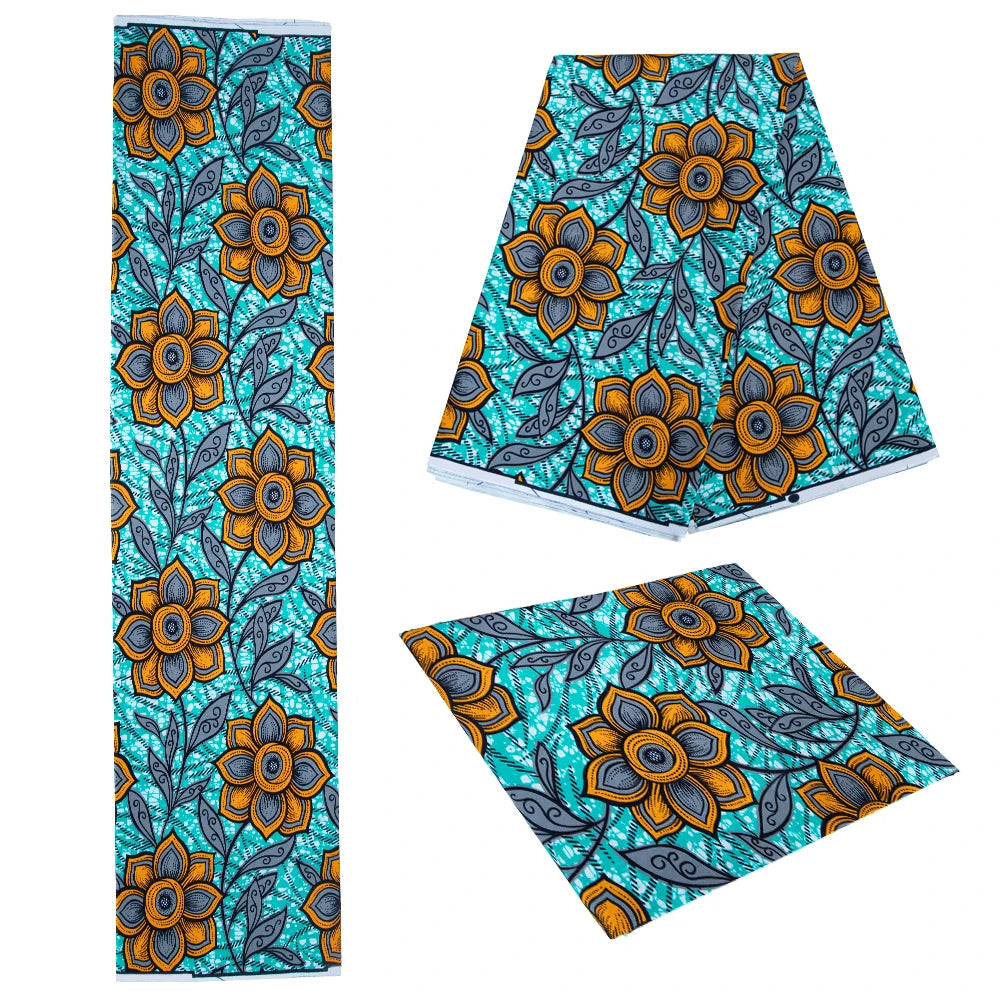 Original African Wax Print Fabric - 100% Cotton Colorful Dutch Ankara Pagne