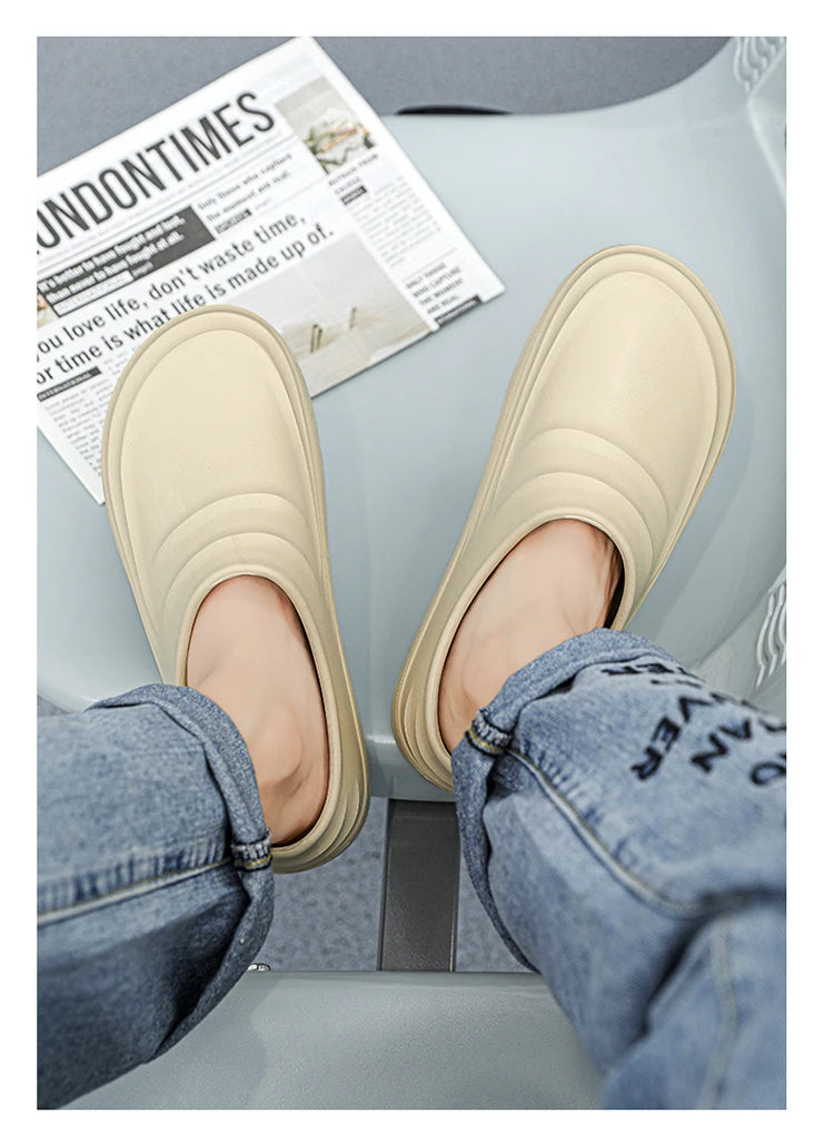 Summer Chef Shoes – Anti-Slip & Oil-Proof Work Slippers, Casual Trendy One-Step Fashion Sports Shoes