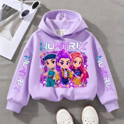 Witch Hunter Group Zoey Cosplay Costume – Girls and Women's Halloween Party Outfit, Demon Hunter Idol Purple Casual Hoodie