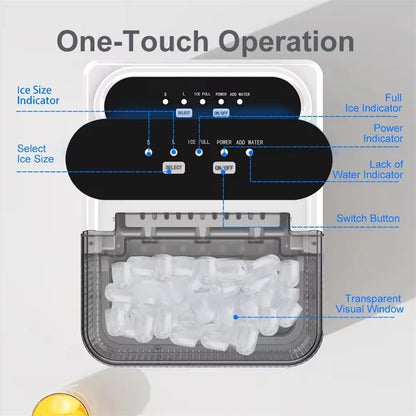 Automatic Mini Electric Ice Cube Maker – Portable Ice Machine for Bar, Home, Kitchen & Office, 9 Cubes in 6 Minutes